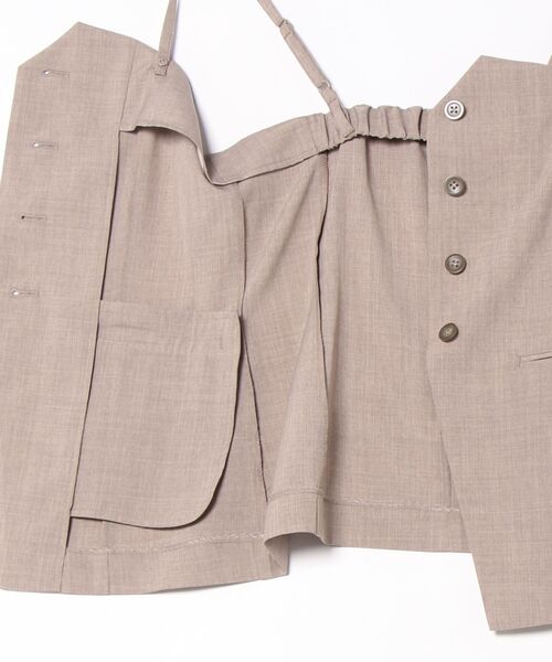 m.f.editorial(エムエフエディトリアル)の「【接触冷感 ウォッシャブル】m.f.エディトリアル レディース 杢調 ビスチェ ベージュ(セットアップ可能)(スーツベスト・レディース・ベージュ・MEDIUM/LARGE)」の3枚目の写真