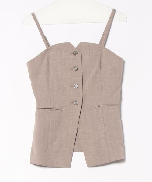 m.f.editorial(エムエフエディトリアル)の「【接触冷感 ウォッシャブル】m.f.エディトリアル レディース 杢調 ビスチェ ベージュ(セットアップ可能)(スーツベスト・レディース・ベージュ・MEDIUM/LARGE)」の12枚目の写真