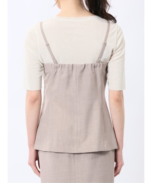 m.f.editorial(エムエフエディトリアル)の「【接触冷感 ウォッシャブル】m.f.エディトリアル レディース 杢調 ビスチェ ベージュ(セットアップ可能)(スーツベスト・レディース・ベージュ・MEDIUM/LARGE)」の5枚目の写真