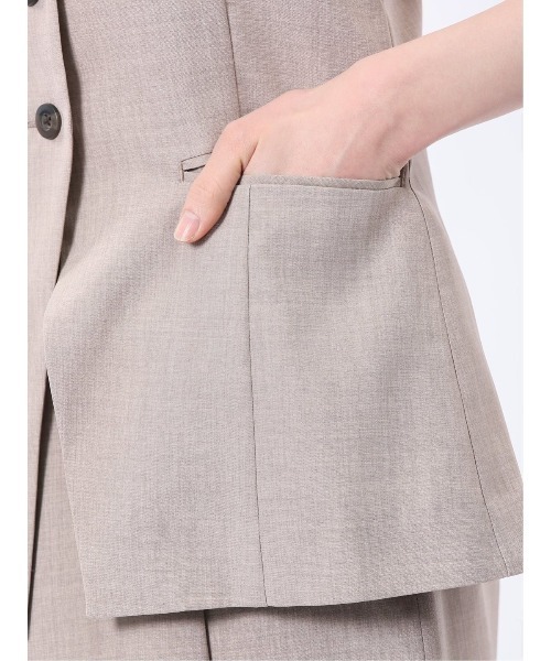 m.f.editorial(エムエフエディトリアル)の「【接触冷感 ウォッシャブル】m.f.エディトリアル レディース 杢調 ビスチェ ベージュ(セットアップ可能)(スーツベスト・レディース・ベージュ・MEDIUM/LARGE)」の7枚目の写真