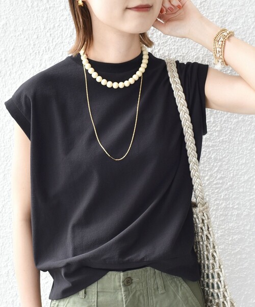 SHIPS(シップス)の「〈手洗い可能〉DEPEND アムンゼン ノースリーブ カットソー(Tシャツ/カットソー・レディース・ブラック/オフホワイト/ベージュ系・ONE SIZE)」の8枚目の写真
