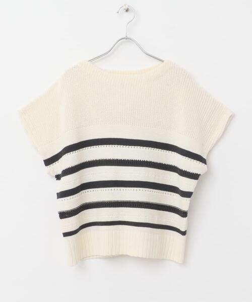 ITEMS URBANRESEARCH(アイテムズ アーバンリサーチ)の「ミックスパターンフレンチニット(ニット/セーター・レディース・その他1/ブラウン/ライトベージュ・FREE)」の11枚目の写真