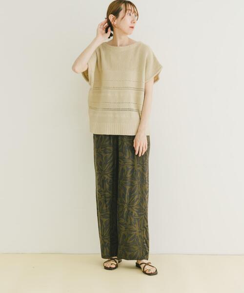 ITEMS URBANRESEARCH(アイテムズ アーバンリサーチ)の「ミックスパターンフレンチニット(ニット/セーター・レディース・その他1/ブラウン/ライトベージュ・FREE)」の19枚目の写真