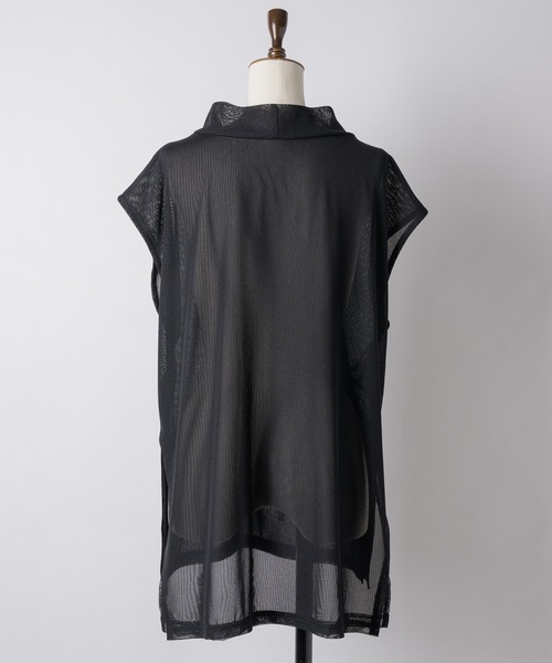 J1U by LA BELLE ETUDE(ジユウバイラベルエチュード)の「ワイドハイネックダブルチュールTOPS(Tシャツ/カットソー・レディース・ホワイト/ブラウン/ブラック/ライトブルー・FREE)」の13枚目の写真