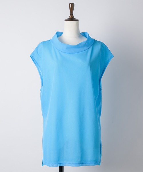 J1U by LA BELLE ETUDE(ジユウバイラベルエチュード)の「ワイドハイネックダブルチュールTOPS(Tシャツ/カットソー・レディース・ホワイト/ブラウン/ブラック/ライトブルー・FREE)」の10枚目の写真
