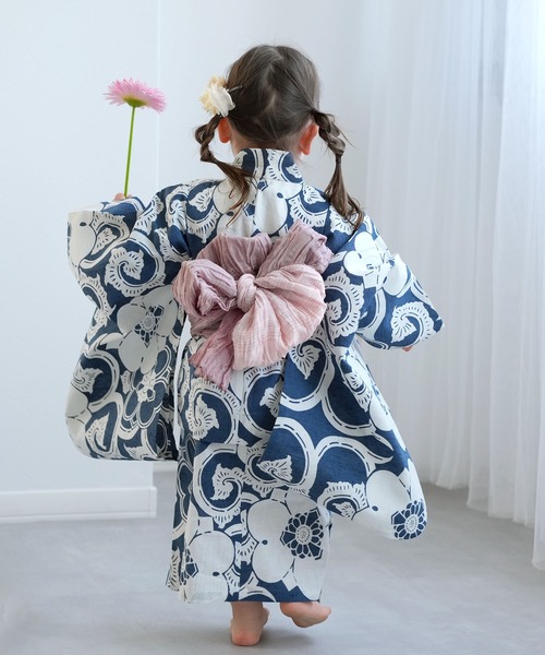 セール】キッズ浴衣3点セット 女の子 utatane×注染工房 kids