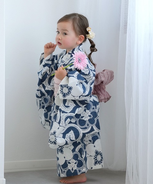セール】キッズ浴衣3点セット 女の子 utatane×注染工房 kids