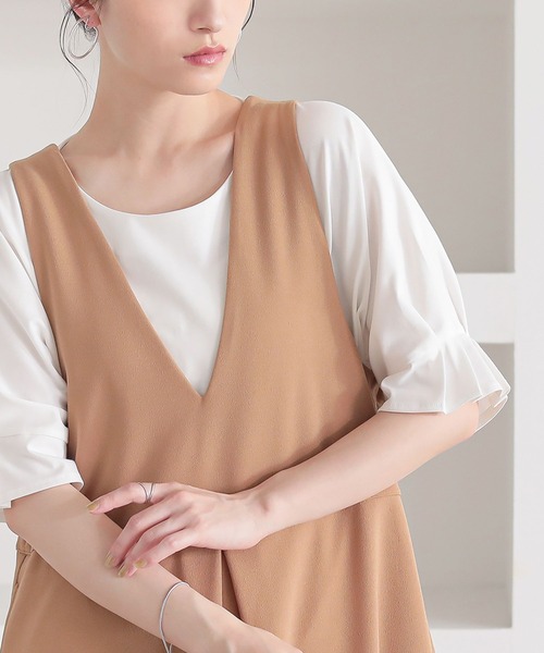 n'OrLABEL（ノアールレーベル）の「【接触冷感】タックドルマンカットソー（Tシャツ/カットソー・レディース・オレンジ/オフホワイト/ブラック・2/1）」の13枚目の写真