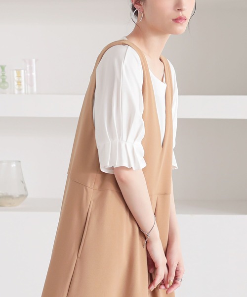 n'OrLABEL（ノアールレーベル）の「【接触冷感】タックドルマンカットソー（Tシャツ/カットソー・レディース・オレンジ/オフホワイト/ブラック・2/1）」の14枚目の写真