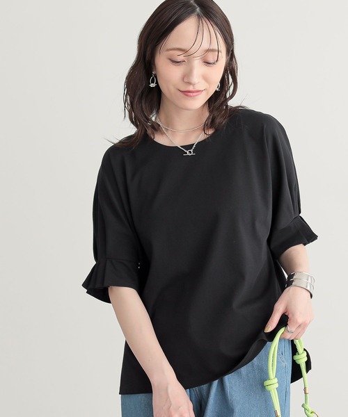 n'OrLABEL（ノアールレーベル）の「【接触冷感】タックドルマンカットソー（Tシャツ/カットソー・レディース・オレンジ/オフホワイト/ブラック・2/1）」の21枚目の写真