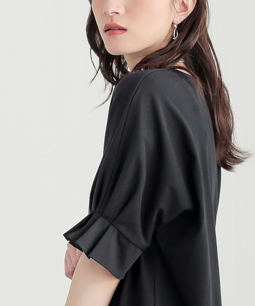 n'OrLABEL（ノアールレーベル）の「【接触冷感】タックドルマンカットソー（Tシャツ/カットソー・レディース・オレンジ/オフホワイト/ブラック・2/1）」の20枚目の写真