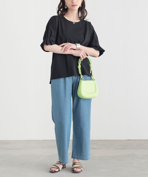 n'OrLABEL（ノアールレーベル）の「【接触冷感】タックドルマンカットソー（Tシャツ/カットソー・レディース・オレンジ/オフホワイト/ブラック・2/1）」の22枚目の写真