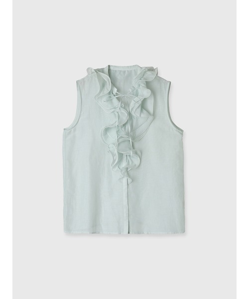 anuans（アニュアンス）の「シルクブレンドラッフルブラウス（シャツ/ブラウス・レディース・ブラック/ホワイト/ミント・FREE）」の5枚目の写真