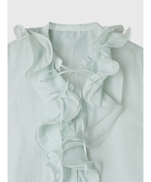 anuans（アニュアンス）の「シルクブレンドラッフルブラウス（シャツ/ブラウス・レディース・ブラック/ホワイト/ミント・FREE）」の9枚目の写真