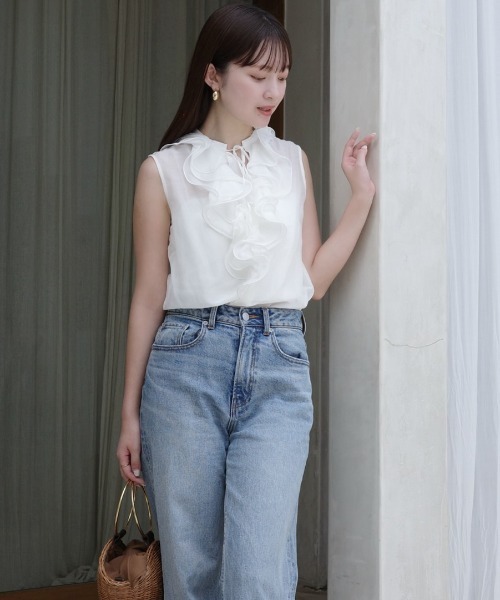 anuans（アニュアンス）の「シルクブレンドラッフルブラウス（シャツ/ブラウス・レディース・ブラック/ホワイト/ミント・FREE）」の13枚目の写真