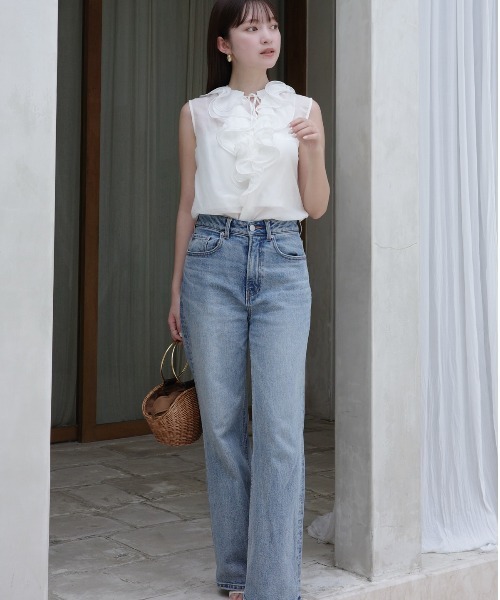 anuans（アニュアンス）の「シルクブレンドラッフルブラウス（シャツ/ブラウス・レディース・ブラック/ホワイト/ミント・FREE）」の15枚目の写真