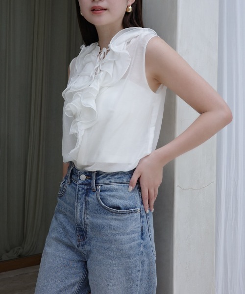 dosaシルクブラウス ドーサ dosa ラッフル ブラウス シルク シャツ スミ タキシード 長袖