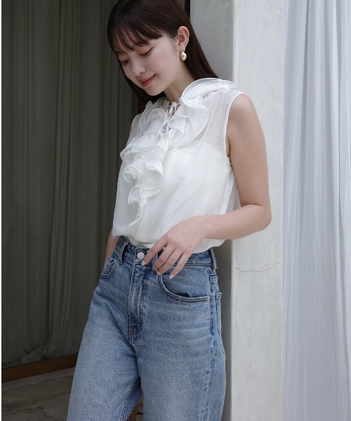 anuans（アニュアンス）の「シルクブレンドラッフルブラウス（シャツ/ブラウス・レディース・ブラック/ホワイト/ミント・FREE）」の17枚目の写真