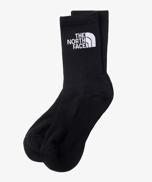 THE NORTH FACE(ザノースフェイス)の「【韓国限定・日本未入荷】THE NORTH FACE LOGO MID SOCKS / ノースフェイス ロゴ ミッドソックス ブランドロゴ 24㎝ 26㎝(ソックス/靴下・メンズ・パープル/ホワイト×ブラック/ブラック・24cm/26cm)」の2枚目の写真