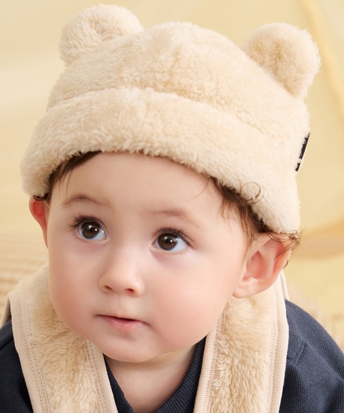 セール】ふわふわボアくま耳キャップ（ニットキャップ/ビーニー