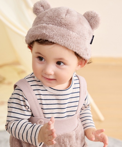 セール】ふわふわボアくま耳キャップ（ニットキャップ/ビーニー