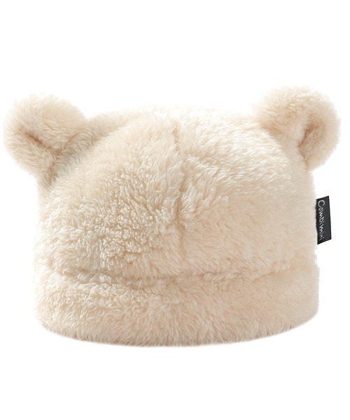 ふわふわボアくま耳キャップ（ニットキャップ/ビーニー）｜combimini