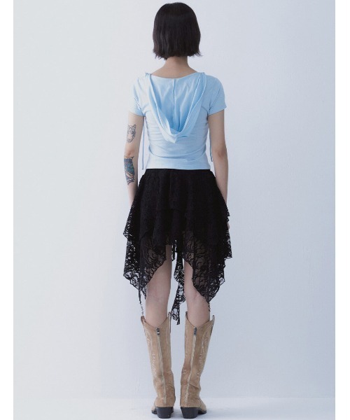 tシャツ A'GEM/9 × .kom 「SETSETSET/セットセットセット」 LUNA VEIL HOODIE T-SHIRTS/スクエアネック A'GEM/9 × .kom 『SETSETSET/セットセットセット』 LUNA VEIL