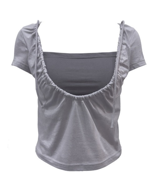 tシャツ A'GEM/9 × .kom 「SETSETSET/セットセットセット」 LUNA VEIL HOODIE T-SHIRTS/スクエアネック A'GEM/9 × .kom 『SETSETSET/セットセットセット』 LUNA VEIL