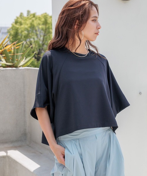 tシャツ 「HEREIAM」イージーツイルTブラウス レディース HEREIAM】イージーツイルTブラウス（Tシャツ/カットソー