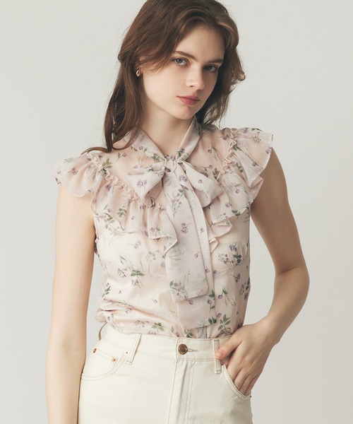 DEICY（デイシー）の「シアーシフォンフラワーブラウス（シャツ/ブラウス・レディース・ピンク/アイボリー・FREE）」の2枚目の写真