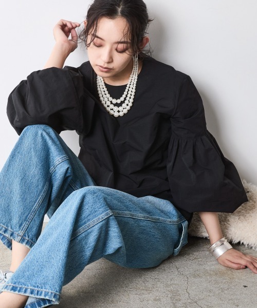 CHIC STYLE（シックスタイル）の「ペインターデニムパンツ＜大きいサイズ有＞シックスタイル（デニムパンツ・レディース・ネイビー系/ブルー系・88/84/76/73/80/122/114/106/98/96/92）」の8枚目の写真