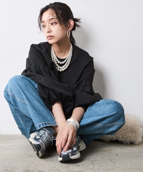 CHIC STYLE（シックスタイル）の「ペインターデニムパンツ＜大きいサイズ有＞シックスタイル（デニムパンツ・レディース・ネイビー系/ブルー系・88/84/76/73/80/122/114/106/98/96/92）」の9枚目の写真