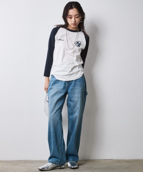 CHIC STYLE（シックスタイル）の「ペインターデニムパンツ＜大きいサイズ有＞シックスタイル（デニムパンツ・レディース・ネイビー系/ブルー系・88/84/76/73/80/122/114/106/98/96/92）」の11枚目の写真