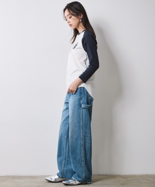 CHIC STYLE（シックスタイル）の「ペインターデニムパンツ＜大きいサイズ有＞シックスタイル（デニムパンツ・レディース・ネイビー系/ブルー系・88/84/76/73/80/122/114/106/98/96/92）」の15枚目の写真