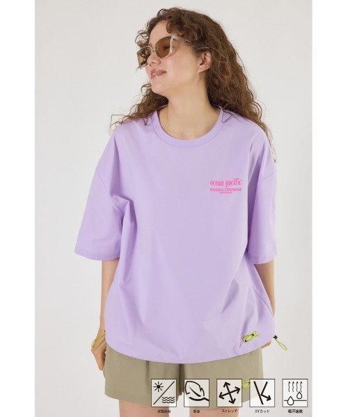 RODEO CROWNS WIDE BOWL(ロデオクラウンズワイドボウル)の「(OP)ラッシュガード Tシャツ(Tシャツ/カットソー・レディース・パープル/ブラック/オフホワイト・FREE)」の1枚目の写真