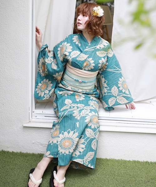 高級綿麻浴衣　ひまわり　限定大特価 高級綿麻浴衣 ひまわり 限定大特価 着物・浴衣