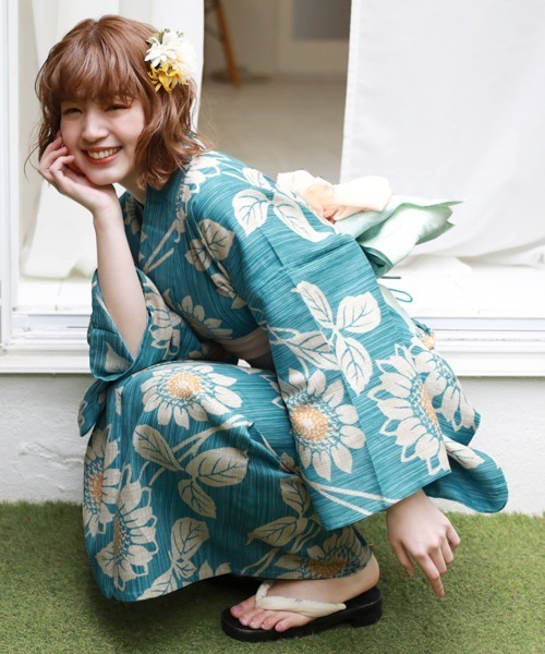 【新品】水色 ひまわり柄 浴衣反物 新品】水色 ひまわり柄 浴衣反物 楽天市場】浴衣 セット