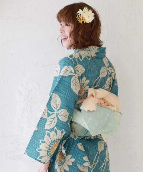 ひまわり✺美品 洗える夏着物 誂えポリ 刺繍 薄物 訪問着 A-652 000000007962_iZJOA10.jpg