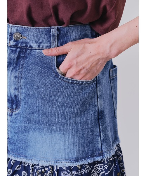 DOLLUPOOPS（ドールアップウップス）の「【ZOZO限定商品】デニム×柄ティアードスカート（デニムスカート・レディース・ネイビー/アイボリー・38）」の17枚目の写真