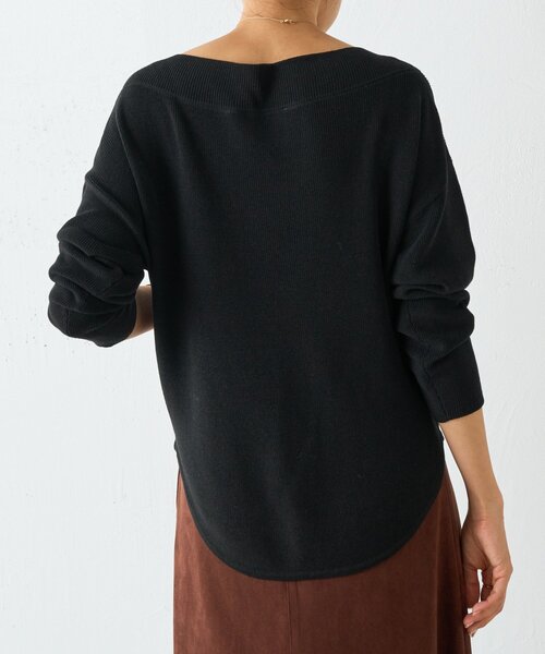 BEARDSLEY（ビアズリー）の「トロミボートネックニット（ニット/セーター・レディース・カーキ/ブラック・FREE）」の21枚目の写真