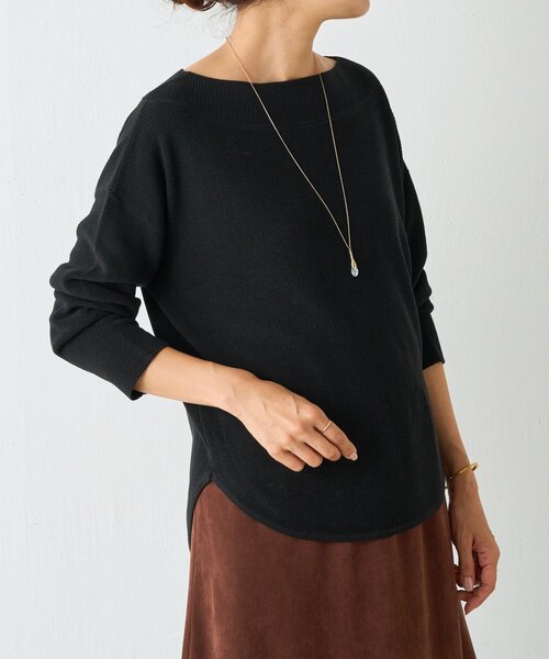 BEARDSLEY（ビアズリー）の「トロミボートネックニット（ニット/セーター・レディース・カーキ/ブラック・FREE）」の22枚目の写真