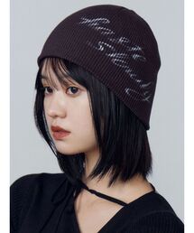 VEQUM ニット帽　ブラック　EMODA EMODA（エモダ）の「【VEQUM】CROCHETED KNIT HAT（ニット