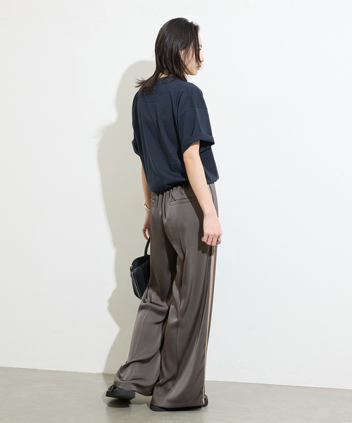 JOURNAL STANDARD（ジャーナルスタンダード）の「《追加》【＆FUNCTION】【接触冷感/洗える】マットサテンワイドパンツ（その他パンツ・レディース・チャコールグレー/ブラウン・38/36）」の6枚目の写真