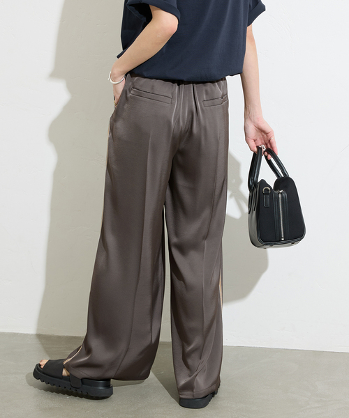 JOURNAL STANDARD（ジャーナルスタンダード）の「《追加》【＆FUNCTION】【接触冷感/洗える】マットサテンワイドパンツ（その他パンツ・レディース・チャコールグレー/ブラウン・38/36）」の9枚目の写真