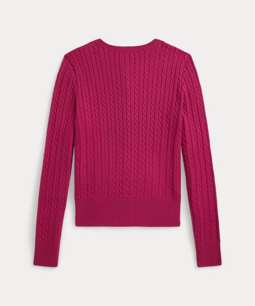 POLO RALPH LAUREN CHILDRENSWEAR(ポロ ラルフ ローレン チルドレンズウェア)の「ミニケーブル コットン カーディガン(カーディガン/ボレロ・キッズ・ピンク・M/L/XL/S)」の4枚目の写真