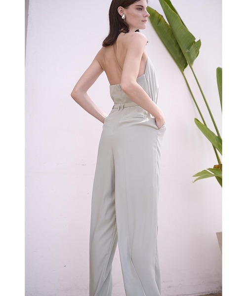 estella.k ホルタ―ドレープジャンプスーツ オールインワン セール】Helena Belted Jumpsuit ホルタ―ドレープジャンプスーツ