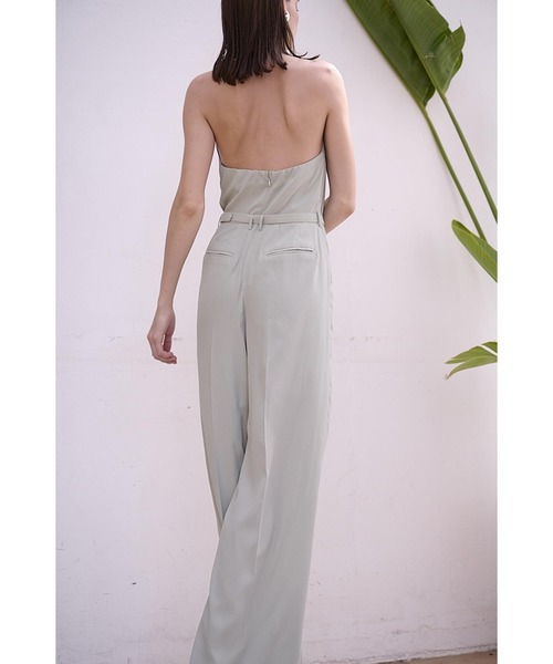 Estella.K(エステラケー)の「Helena Belted Jumpsuit ホルタ―ドレープジャンプスーツ(サロペット/オーバーオール・レディース・ライトグリーン/ブラック・FREE)」の18枚目の写真