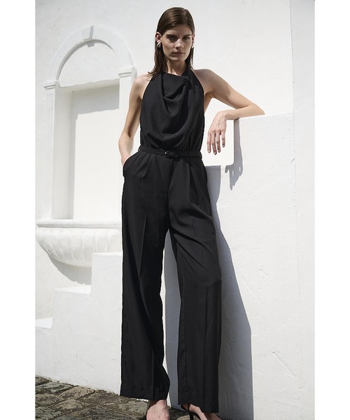 Estella.K(エステラケー)の「Helena Belted Jumpsuit ホルタ―ドレープジャンプスーツ(サロペット/オーバーオール・レディース・ライトグリーン/ブラック・FREE)」の15枚目の写真