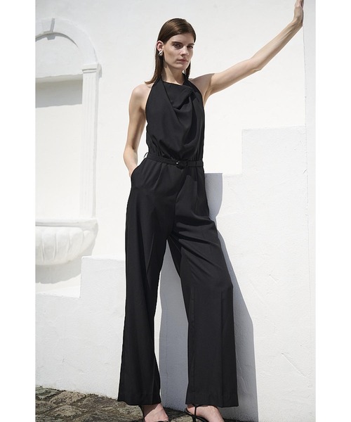 セール】Helena Belted Jumpsuit ホルタ―ドレープジャンプスーツ