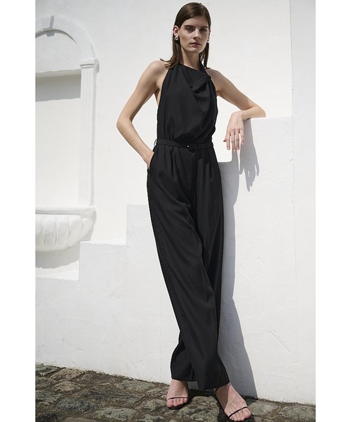 セール】Helena Belted Jumpsuit ホルタ―ドレープジャンプスーツ